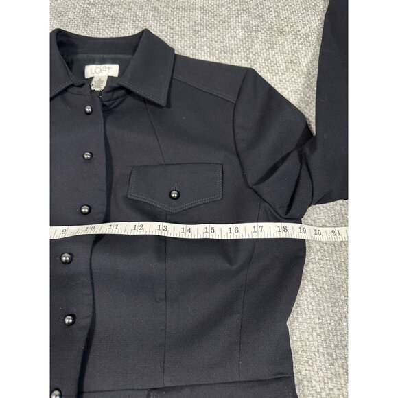Vintage Loft Blazer Womens 8 Blue Military Nautical‎ Y2K Career - Picture 9 of 16